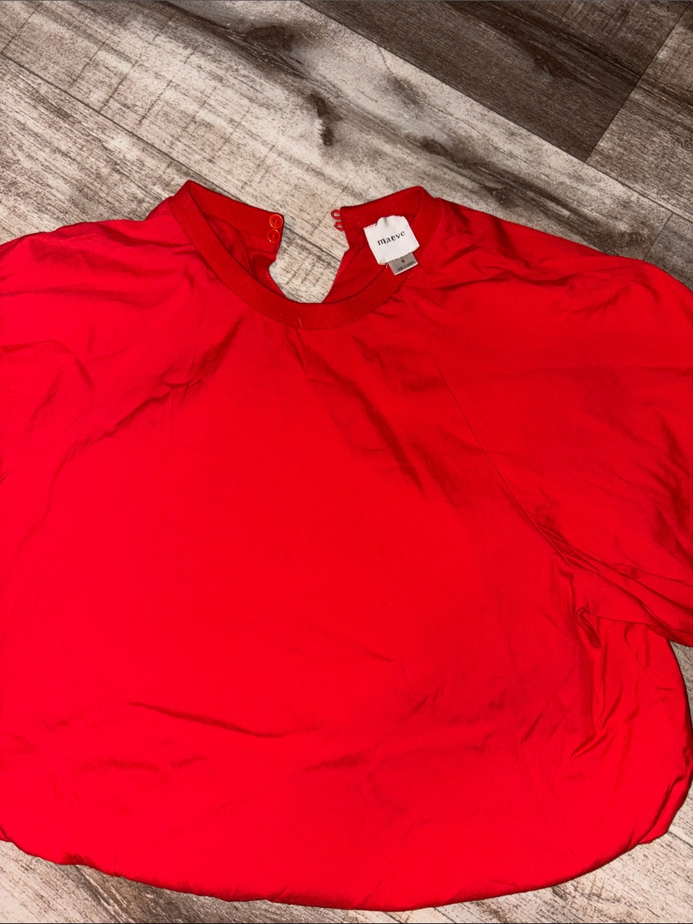 Maeve Bright Red Short Sleeve Crewneck Top